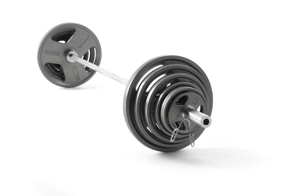 Juego De Barra Olimpica Con Discos Weider 300 Lbs Hoph300