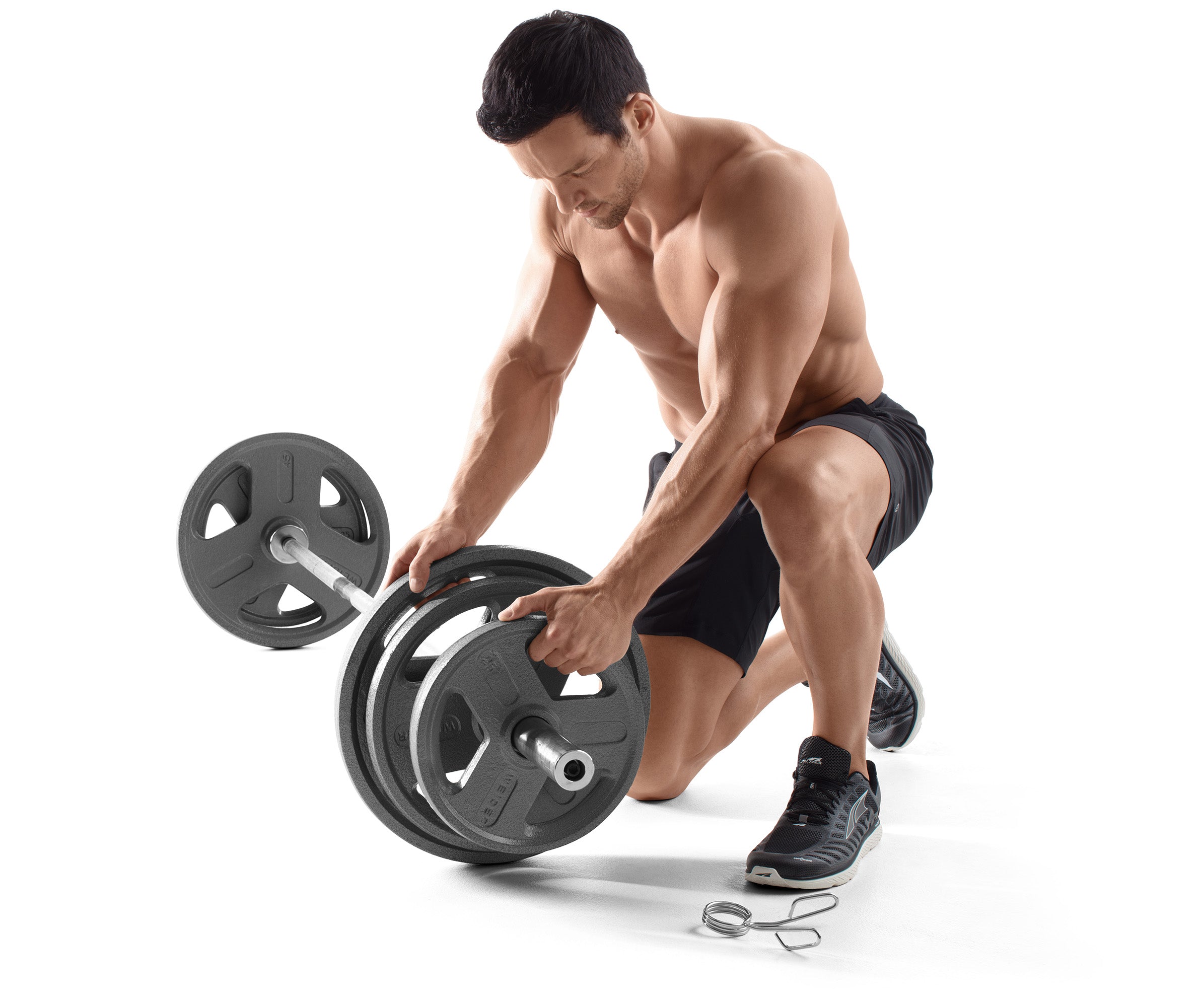 Juego De Barra Olimpica Con Discos Weider 300 Lbs Hoph300