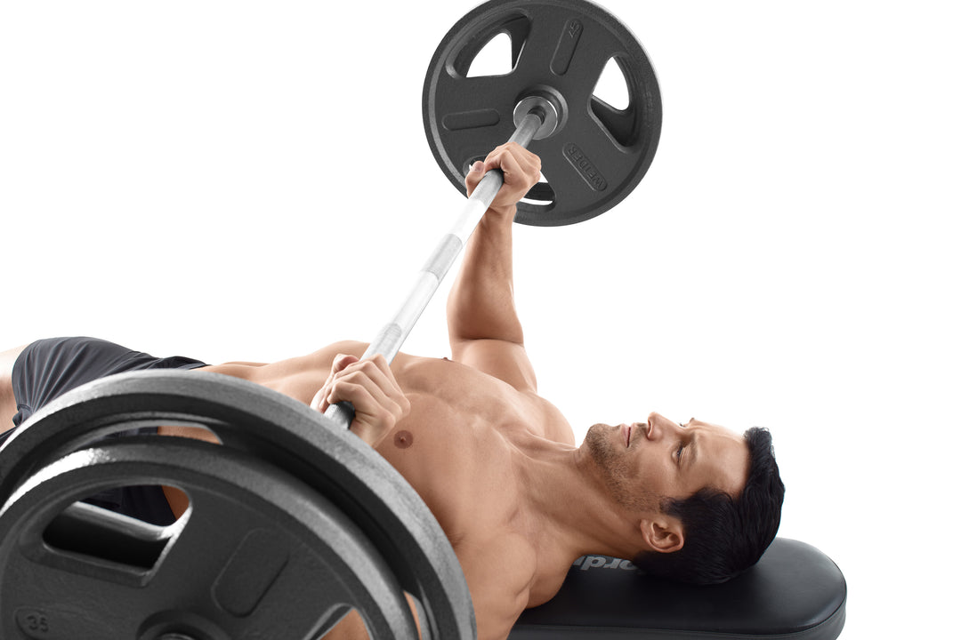 Juego De Barra Olimpica Con Discos Weider 300 Lbs Hoph300
